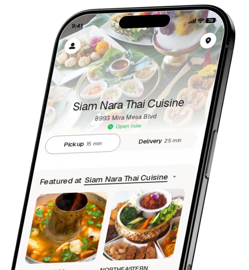 Siam Nara Thai Cuisine app preview